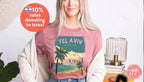 Tel Aviv Shirt, city tshirt sketch Unisex Heavy Cotton, Israel, israelite, am yisrael chai, hanukkah gift, beach shirt ocean vintage trendy