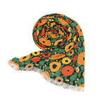 Tel Aviv Flowers Scarf Head Headwrap Flowers Scarves Women fabric Hair Cover Covering Jewish Israeli Artist Art Yisrael Chai Israel flowers