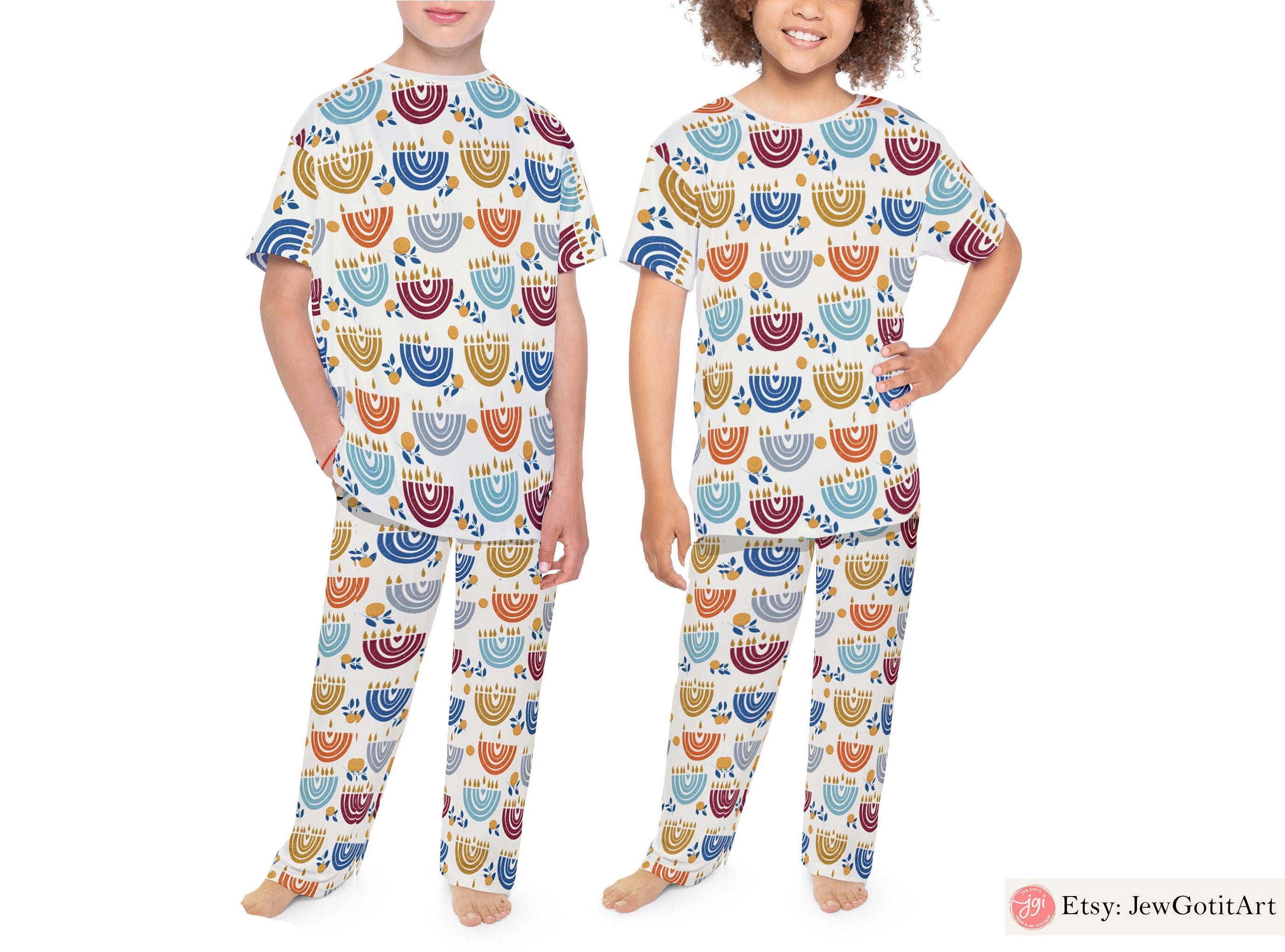 Hanukkah Menorah Pajamas - Family Matching Jelly Donut Shirt for Women, Men Babies - Jewish Gift for Chanukah Holiday Onesies Menorahs Shirt