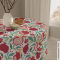 Pomegranates Tablecloth Indoor/Outdoor Cotton or Polyester Fruit Israeli Artist Home Decor Shabbat Fruit art Hanukkah Gifts Pomegranate