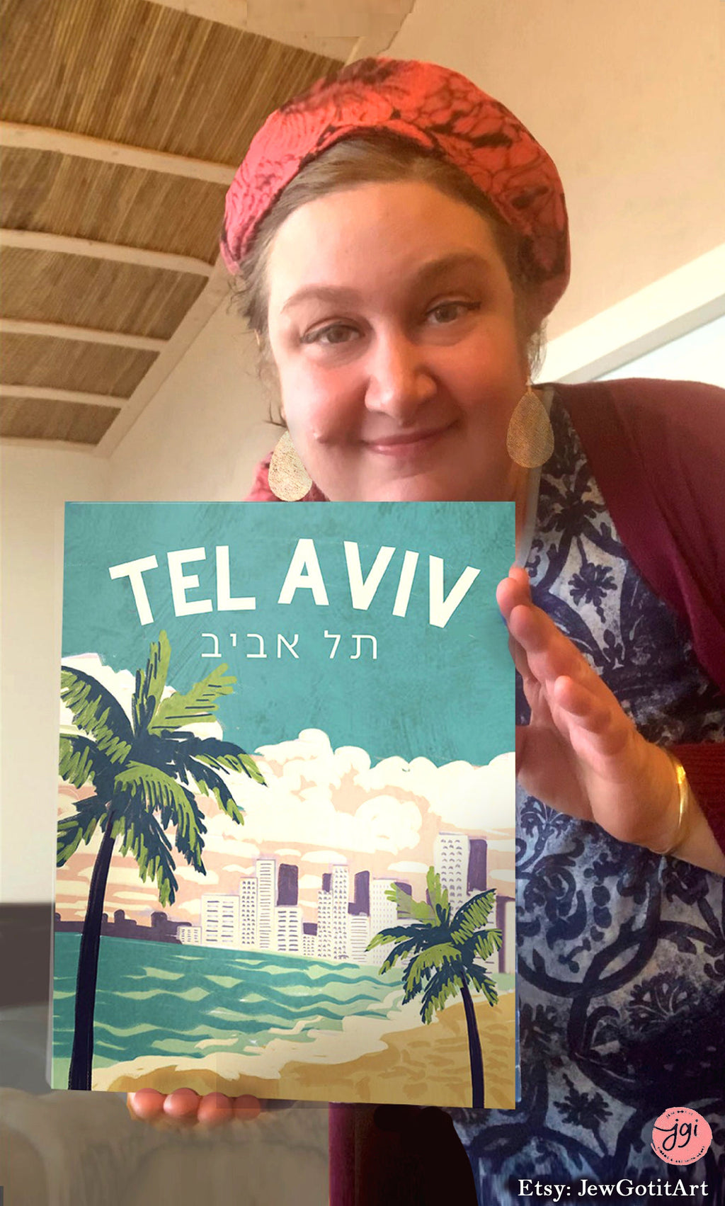 Tel Aviv Beach Mug 15 oz 11 oz Israeli Artist Jewish gift Two-Tone Coffee Mugs coffee mug fruit mug coffee lover City Israel Gift Gifts