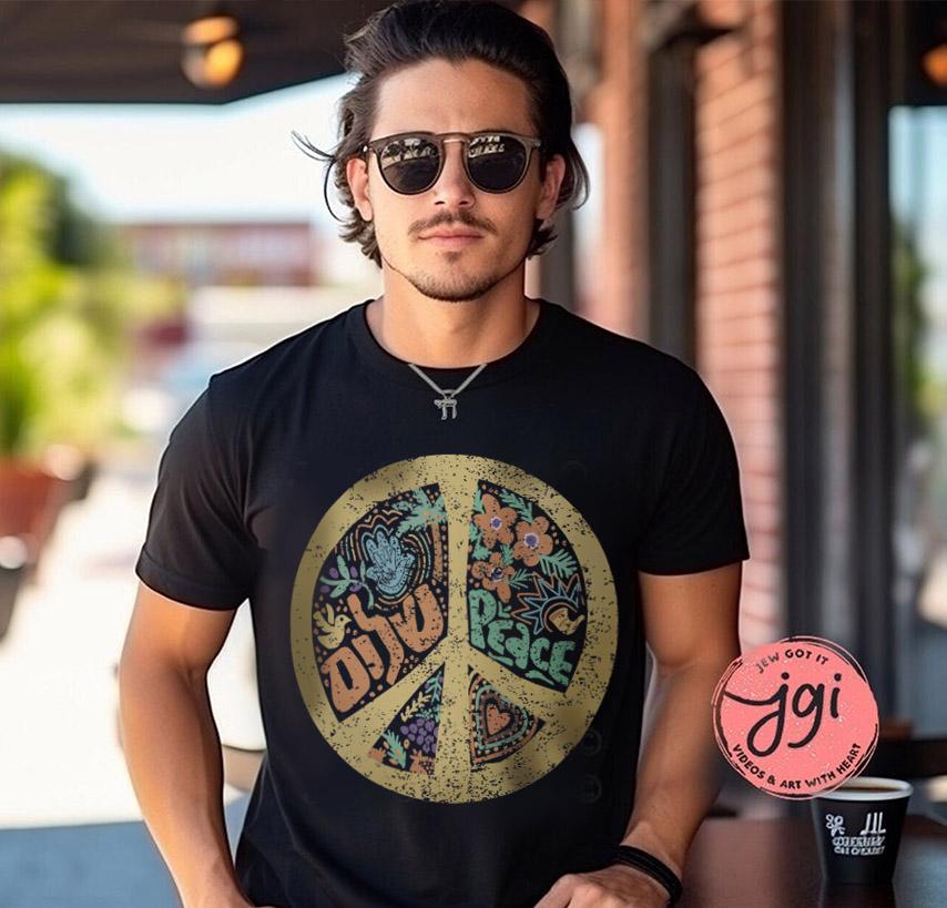 Peace Shalom Tshirt unisex Shirt woman, man shirt, jewish gifts Israel Art Design Jewish Shirt Hanukkah Israeli Artist Peace sign Art