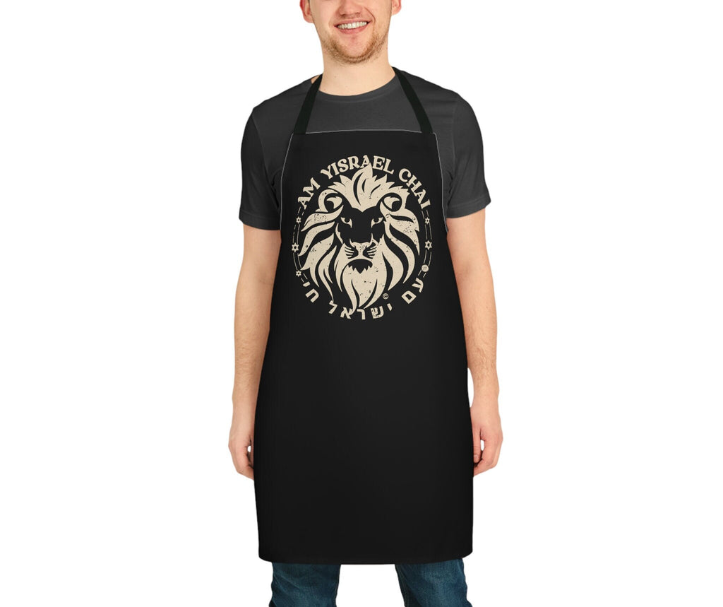 Am Yisrael Chai Apron, Lion Zion Lion Judah kitchen, jewish gifts, israel art, israeli, hanukkah, hanukkah gifts, cooking, kitchen decor