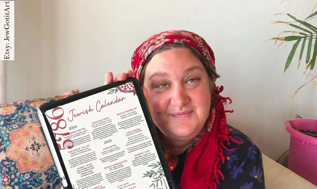 Jewish Calendar 5786 Poster 2025 2026 Rosh Hashanah New Year Jewish Gift Wall Calendar Hebrew Holidays Monthly Planner Biblical Calendar