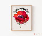 Kalanit Flower Wall Art Israel National Flower Jewish Gift Print Am Yisrael Chai Red poppy Red flower Jewish Gift Israel Art Am Yisrael Chai
