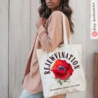 ReJWvination Mug, Tote bag Canvas Red Flower Kalanit Mug 11oz 15oz jewish Ceramic Israel jewish Hanukkah Gifts Israeli Artist Israel Art