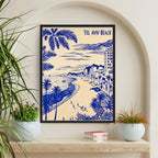 Tel Aviv Beach Art Poster Israel Wall Art Print Framed Unframed Mediterranean Coastal Decor Travel Poster Tel Aviv Skyline Am Yisrael Chai
