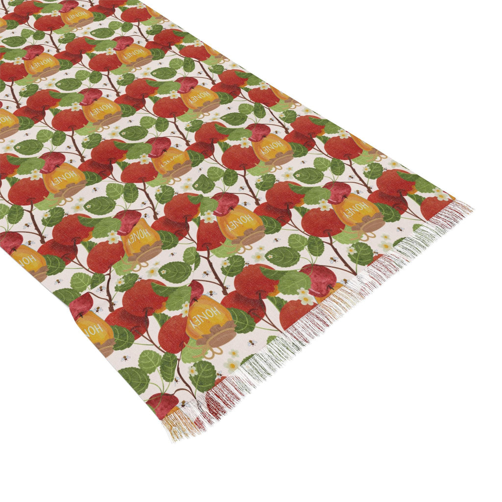 Apple & Honey Scarf Rosh Hashanah Headwrap Floral Fabric Hair Covering Jewish Women’s Accessories Israeli Artist Design Am Yisrael Chai