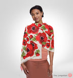 Kalanit Flower of Israel Scarf Head Headwrap Flowers Scarves Women fabric Hair Cover Covering Jewish Israeli Artist Art Am Yisrael Chai