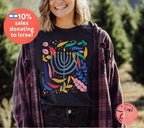 Hanukkah Flower Menorah Shirt, Unisex Heavy Cotton Tee, Hanukkah, hanukkah gifts, Jewish gift, Israel art chanukah woman shirt flower tshirt
