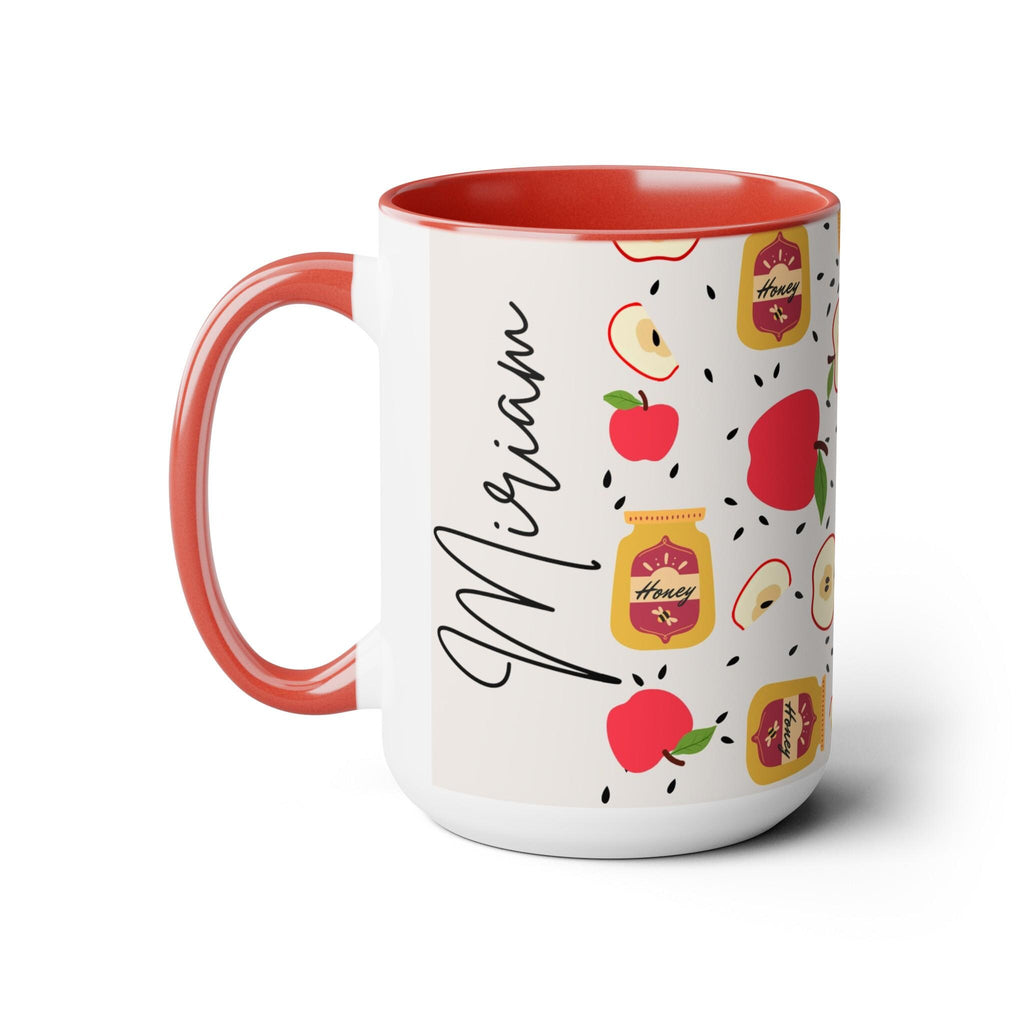Rosh Hashana Apple Honey Mug Accent Coffee Mugs 11 oz 15 oz red blue Am Israel Chai jewish gift Israelite Israeli Rosh Hashanah gifts