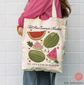 Watermelon Market tote bag Tel Aviv Israel cotton bag shopping bag, jewish gift for her trendy bag graphic art fruit art Rosh Hashanah Gifts