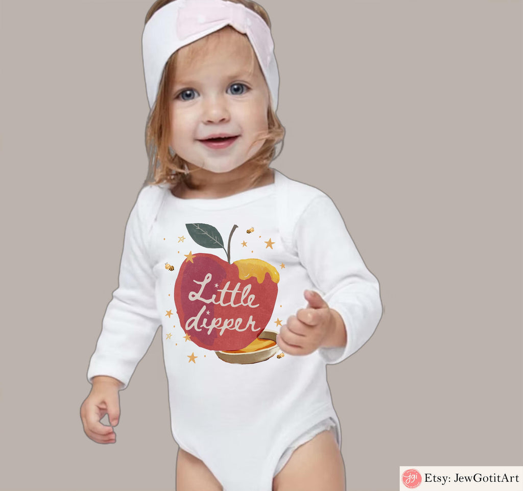 Rosh Hashanah Toddler Shirt Baby Onesie Little Dipper Apple & Honey Tee Jewish Holiday Gift Shana Tova Shirt Kid's T-Shirt Jewish Gifts