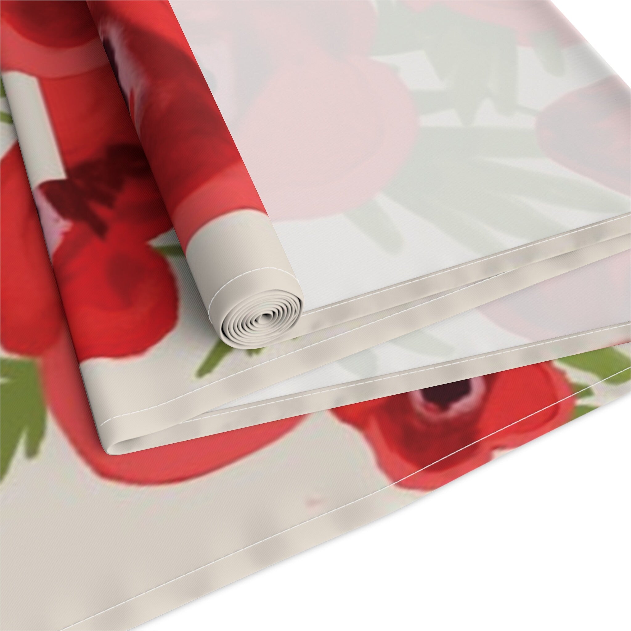 Personalized Passover Kalanit Table Runner Jewish Art Israel Gift Red Poppy Seder Flower Decoration Customized Pesach Decor Israeli Artist