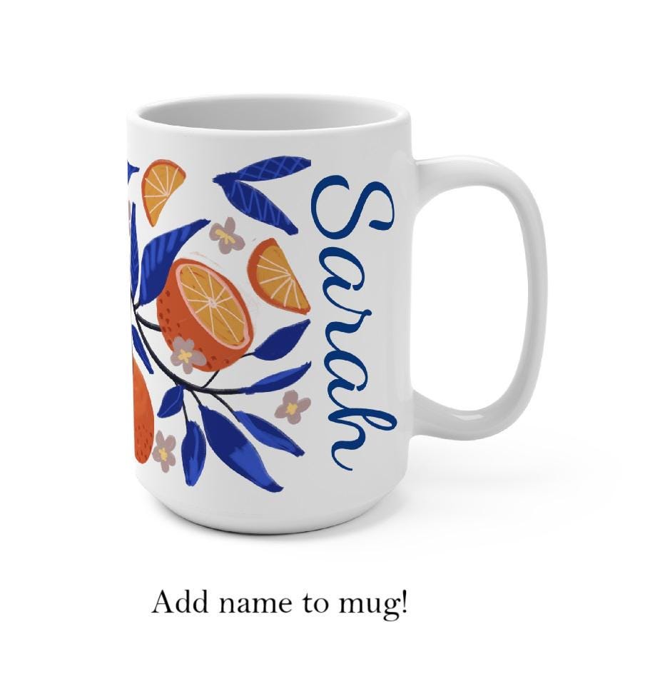 Yafo Jaffa Israeli Oranges Mug 11oz 15oz Am Yisrael Chai, jewish art coffee cup Ceramic Mug Israel jewish gift Rosh Hashanah Gift Israel Art