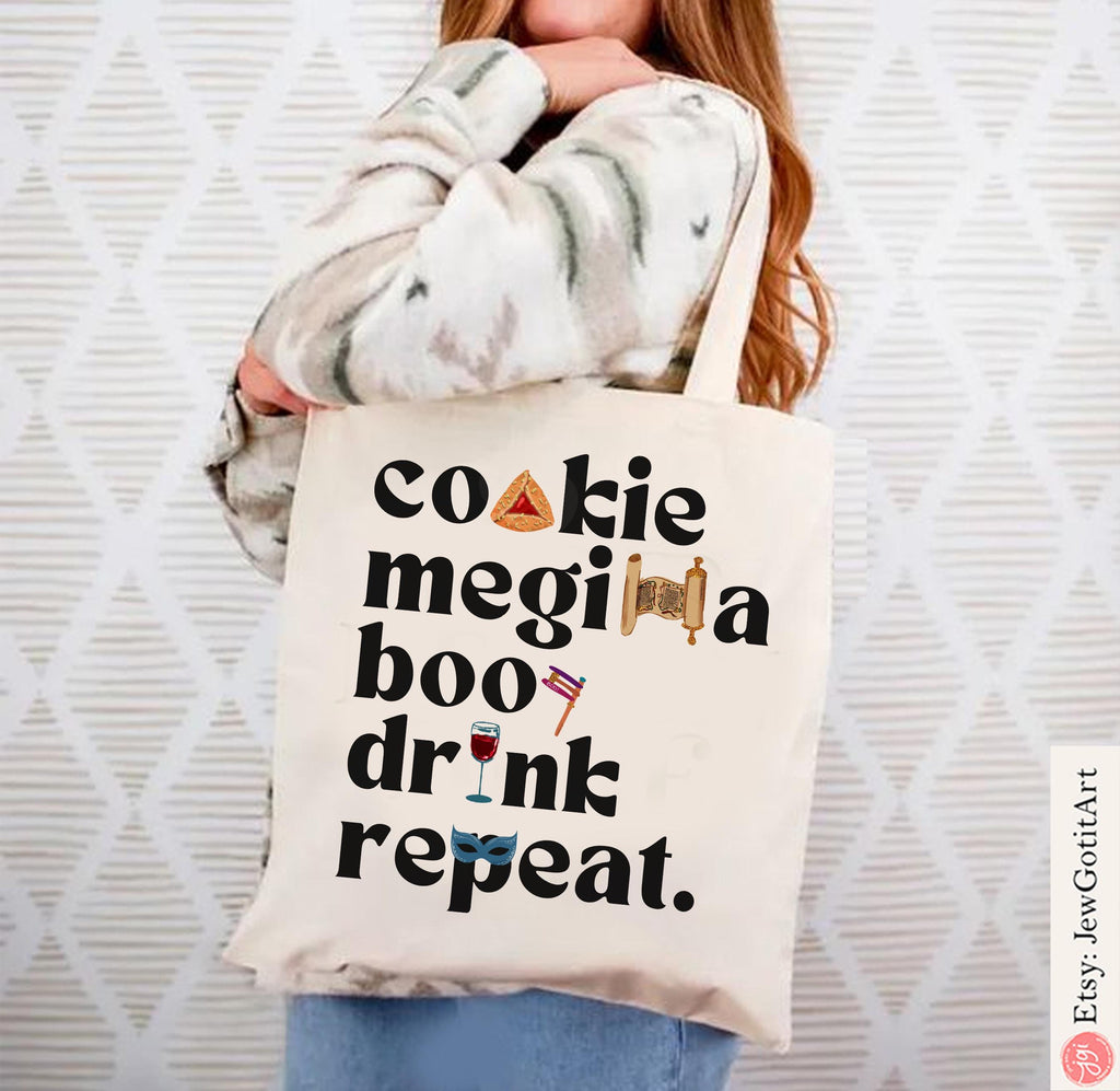 Purim Hamantaschen Tote Bag Mishloach Manot Queen Hearts Queen Esther Jewish Gift Israeli Art Yisrael Chai Megillah Costume Purim Holiday