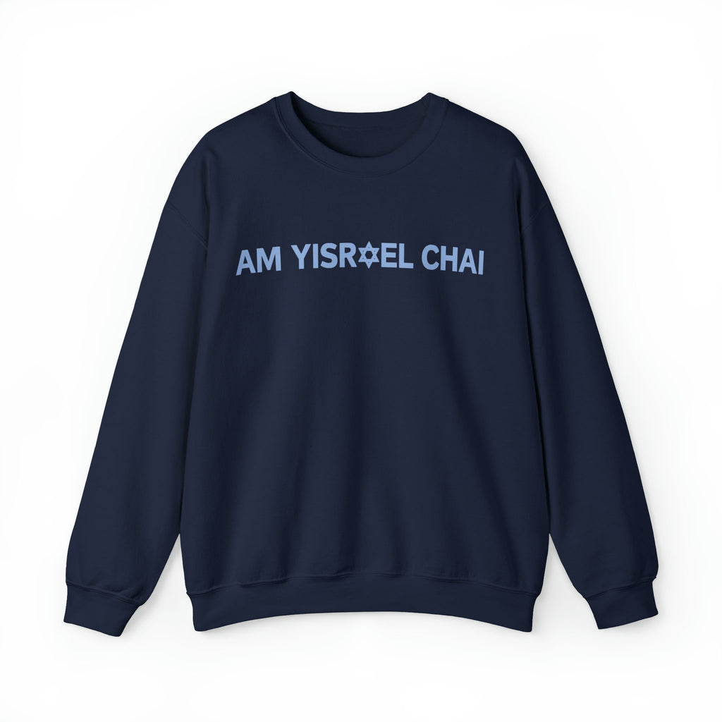 Am Yisrael Chai Jewish Star of David Sweater Unisex Crewneck Sweatshirt Israel sweater Jewish gift Hanukkah gift proud jew israelite Stand