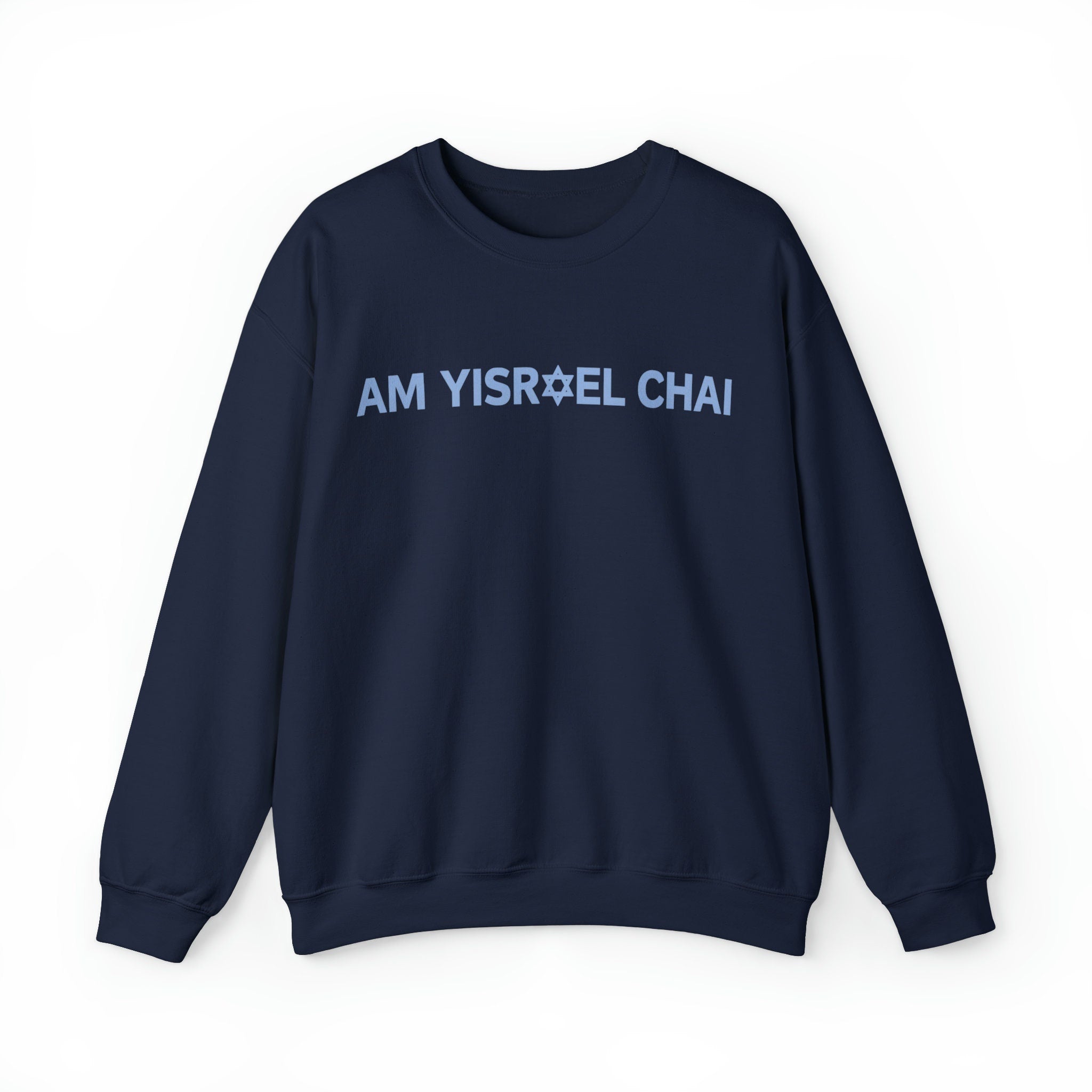 Am Yisrael Chai Jewish Star of David Sweater Unisex Crewneck Sweatshirt Israel sweater Jewish gift Hanukkah gift proud jew israelite Stand