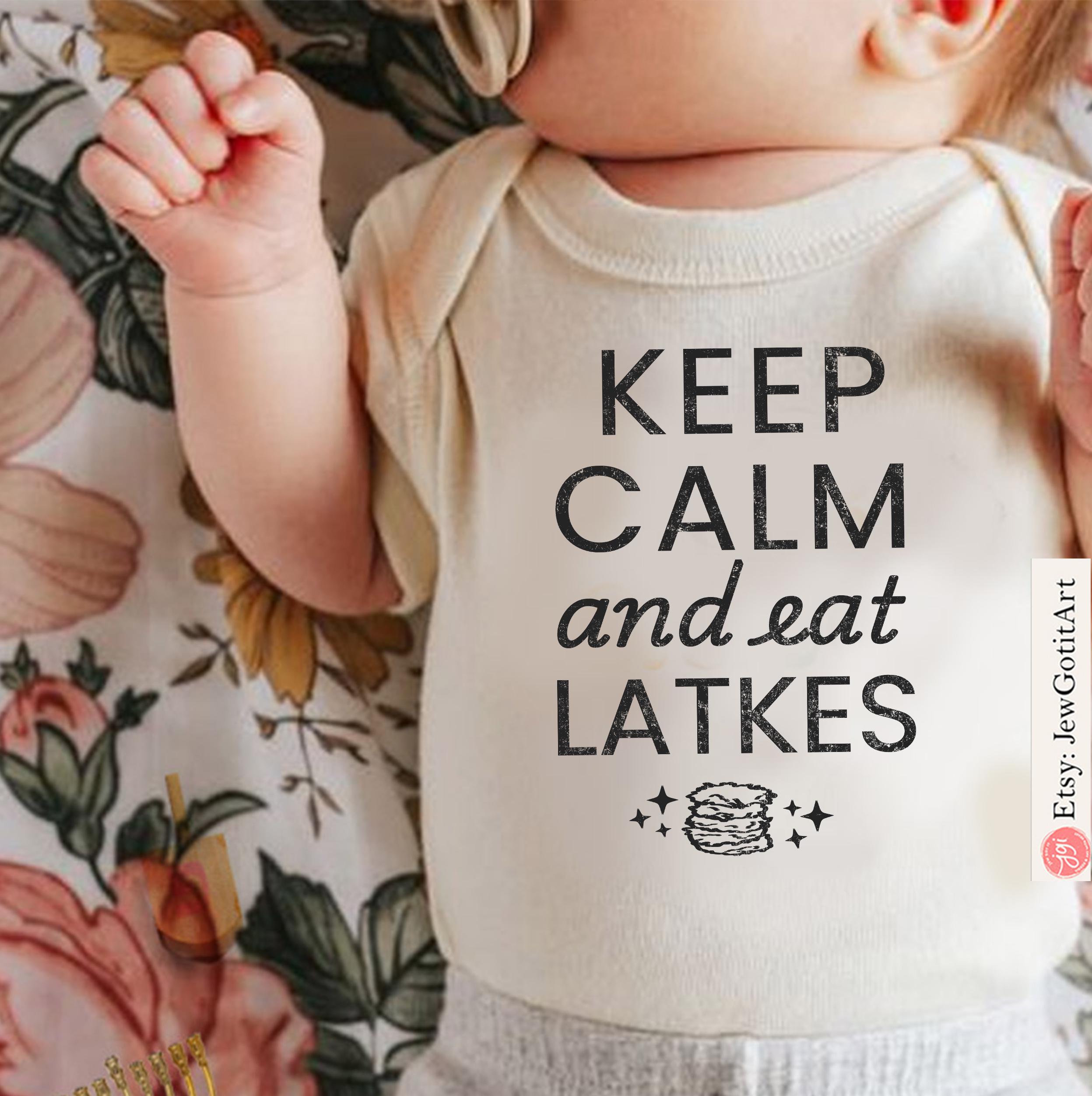 Keep Calm Eat Latkes Hanukkah Hoodie Sweatshirt unisex Shirt woman man shirt gift, Israel Design Jewish Chanukah Israeli Artist Holiday