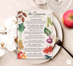 Simanim Blessings Rosh Hashanah Printable Sheet, table decor, Jewish New Year Digital Download, Interactive, Jewish holiday Shana tova