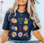 Hanukkah Tshirt unisex Latke Menorah Donut Shirt woman, man shirt, jewish gift, Israel, Design Jewish Shirt Chanukah Israeli Artist Holiday