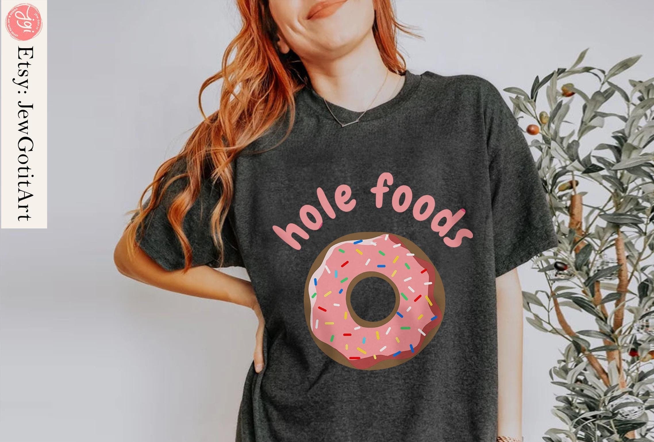 Donut Shirt hole foods Tshirt unisex Pink Donut Shirt woman man shirt jewish gift, Israel Art Jewish Shirt Hanukkah Israeli Artist Holiday