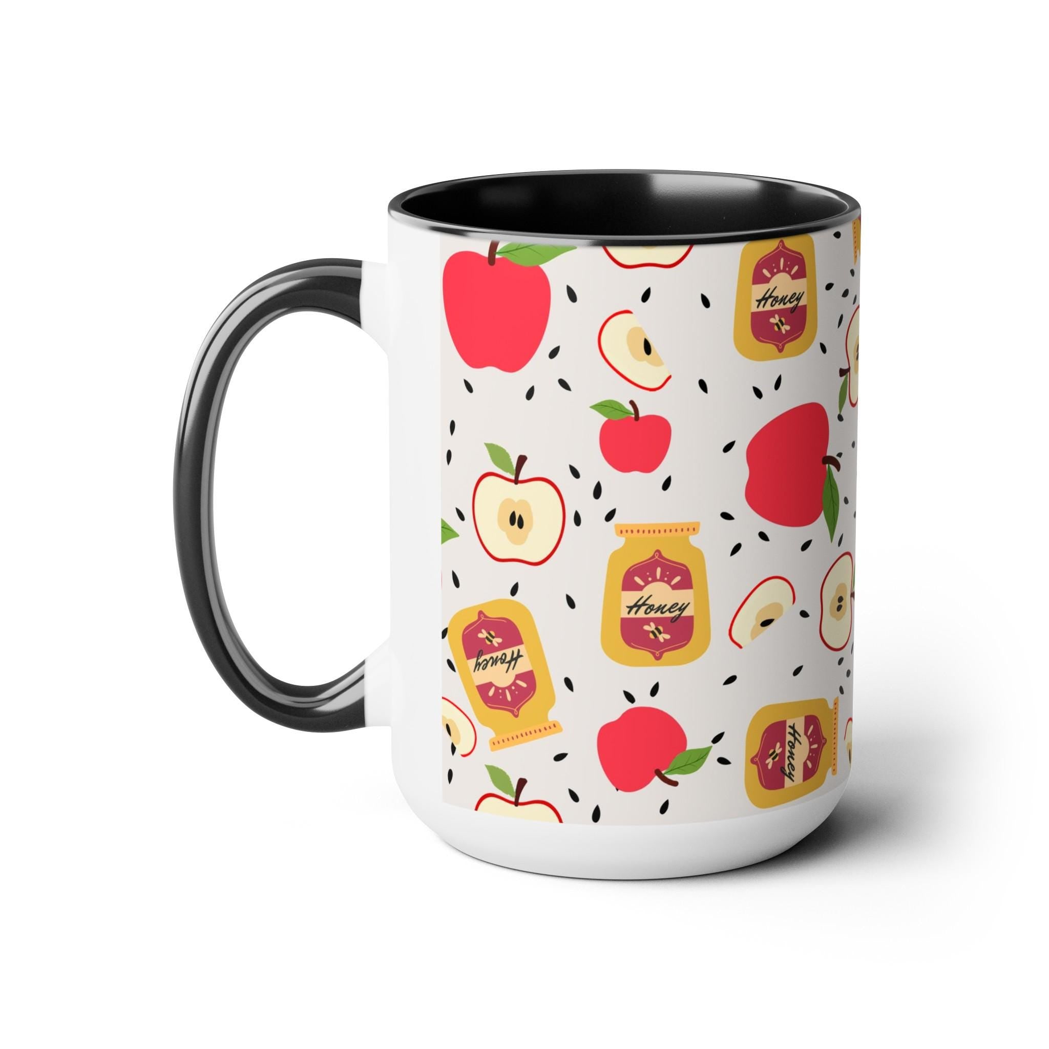 Rosh Hashana Apple Honey Mug Accent Coffee Mugs 11 oz 15 oz red blue Am Israel Chai jewish gift Israelite Israeli Rosh Hashanah gifts