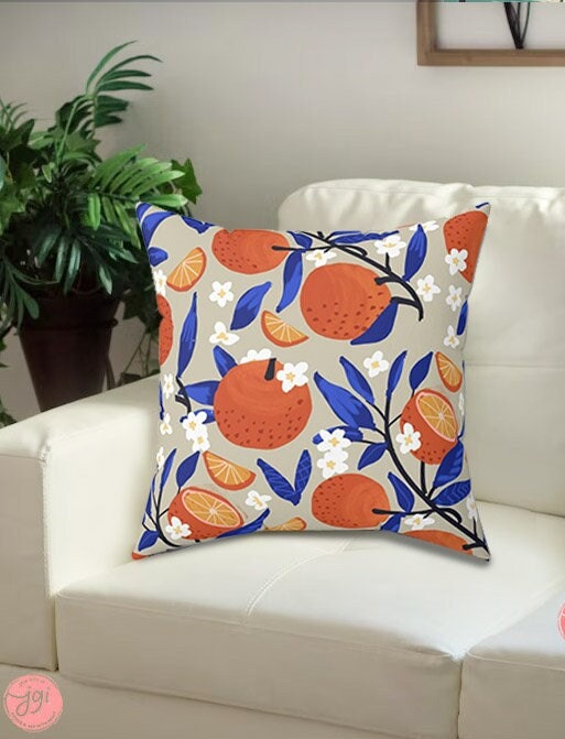 Israel Patterns Faux Suede Square Pillow home decor pillow couch modern pattern gift idea fruit flowers Passover Pesach gifts FREE SHIPPING
