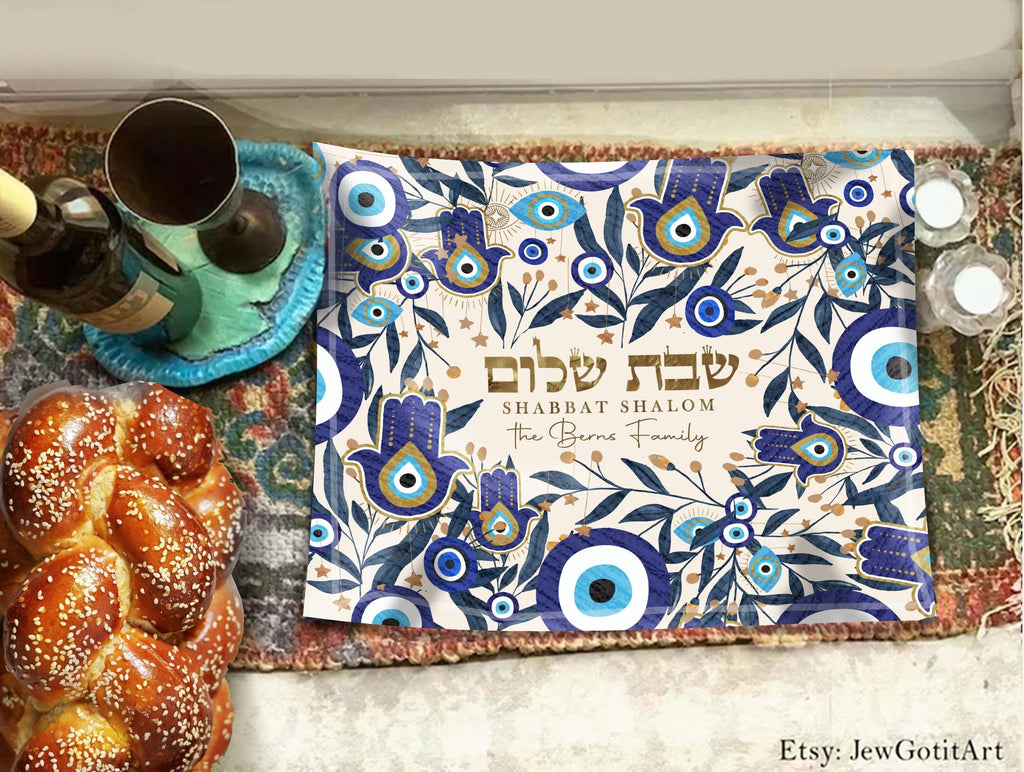 Personalized Shabbat Challah Cover Kalanit Red Poppy Flower Design Custom Jewish Gift Shabbat Shalom Israel Table Decor Judaica Jewish Gift