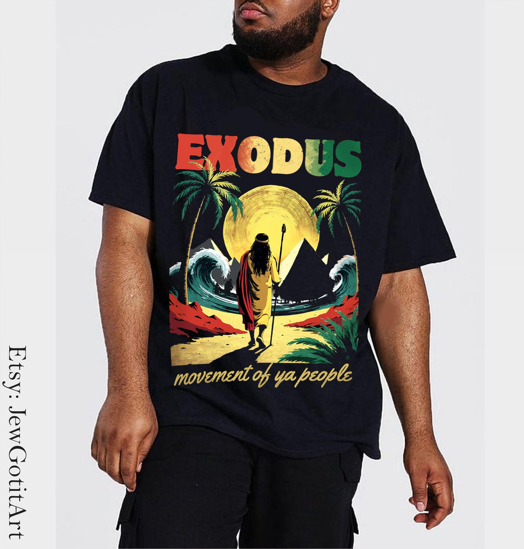 Exodus Passover T-Shirt Reggae Sweatshirt Movement of Ya People Rastafarian Shirt Spiritual Gift Biblical Shirt African Heritage Apparel Art