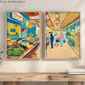 Jerusalem Market Wall Art 2 Set Mahane Yehuda Shuk Print Israel Poster Print Jewish Kitchen Fruit Am Yisrael Chai Gift Israeli Artist Decor