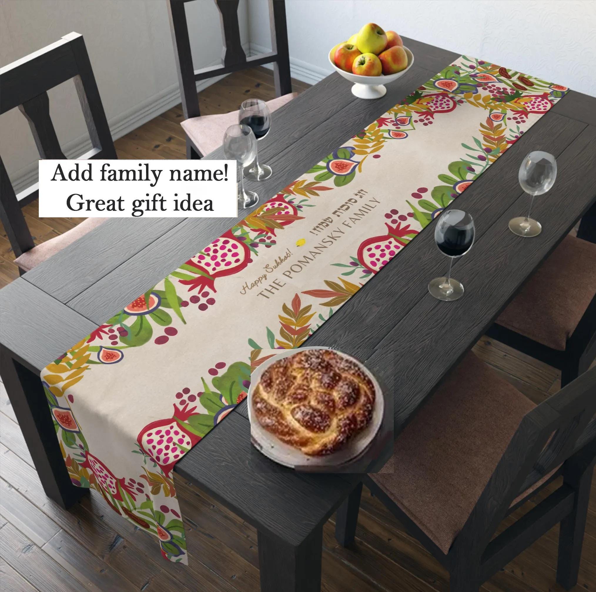 Sukkot Kitchen Towel Etrog Lulav Jewish holiday Israel 7 species Jewish art table Sukkah decor feast tabernacle custom personalized gift