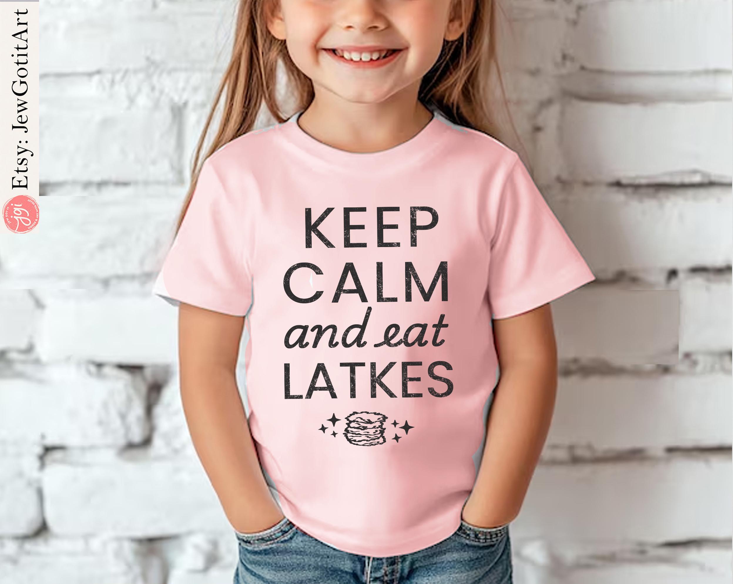 Keep Calm Eat Latkes Hanukkah Tshirt unisex Shirt woman man shirt jewish gift, Israel Design Jewish Shirt Chanukah Israeli Artist Holiday