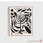 Menorah Hanukkah Art Poster Menorahs Am Yisrael Chai Jewish Gift Israeli Artist Gift Jewish Gifts Wall Art Poster Israel Art Minimal Art