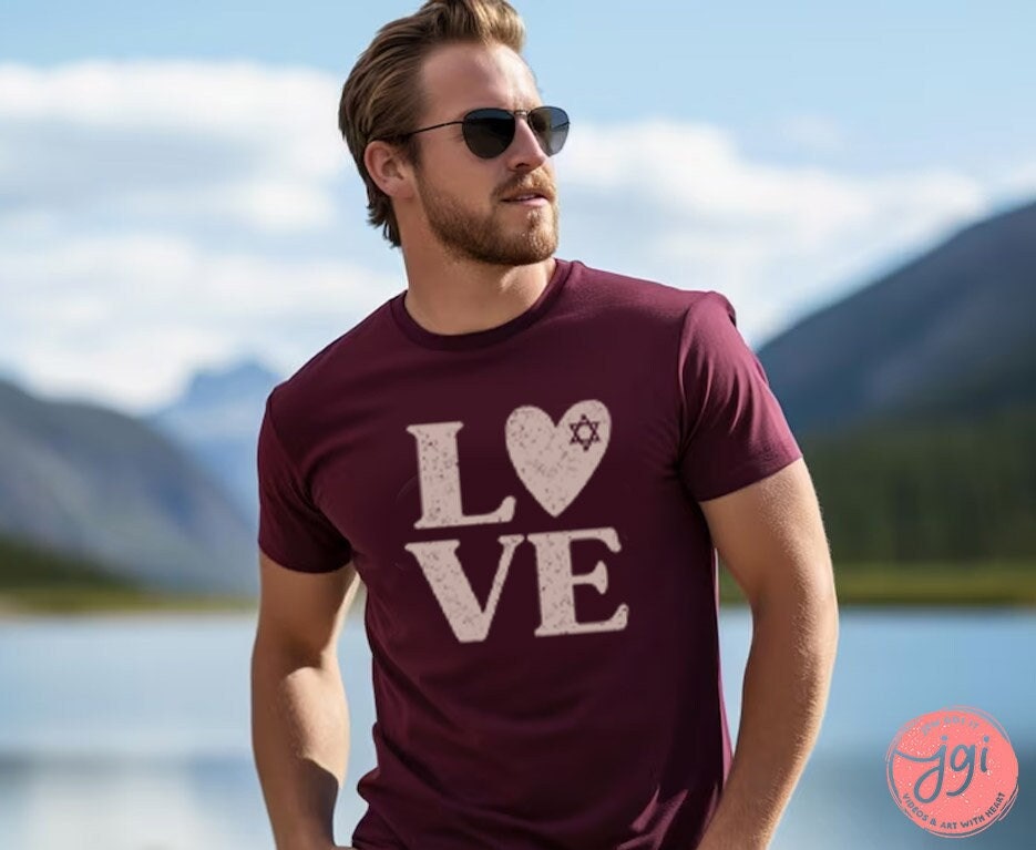 Love Israel Shirt support Israel artist Hebrew letters Jewish shirt tshirt Jewish gifts gift for women clothing for men Israel art Israeli