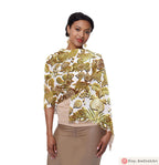 Gold Israel Fruits Scarf Light Headwrap Pattern Fabric Hair Covering Jewish Women’s Accessories Rosh Hashanah 7 Species Israel Art Israeli