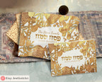 Personalized Passover Table Runner Matzah Cover Set Afikomen Set Passover 7 Species Israel Jewish Holiday Decor Custom Gift Matzah Afikomen