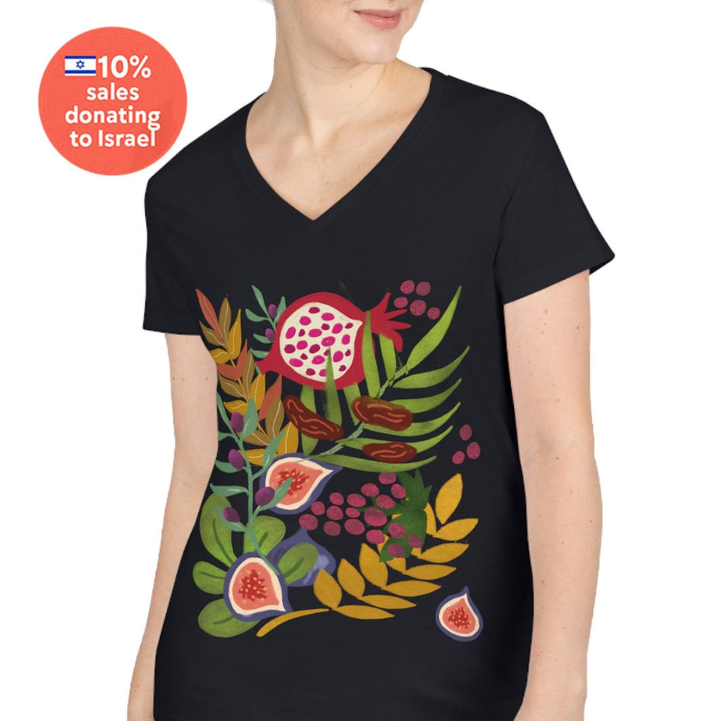 Any Design on Women's V-Neck Shirt, Unisex Jersey Short Sleeve V-Neck Tee, Hanukkah hanukkah gifts tshirt graphic tee Israel art, Am Yisrael