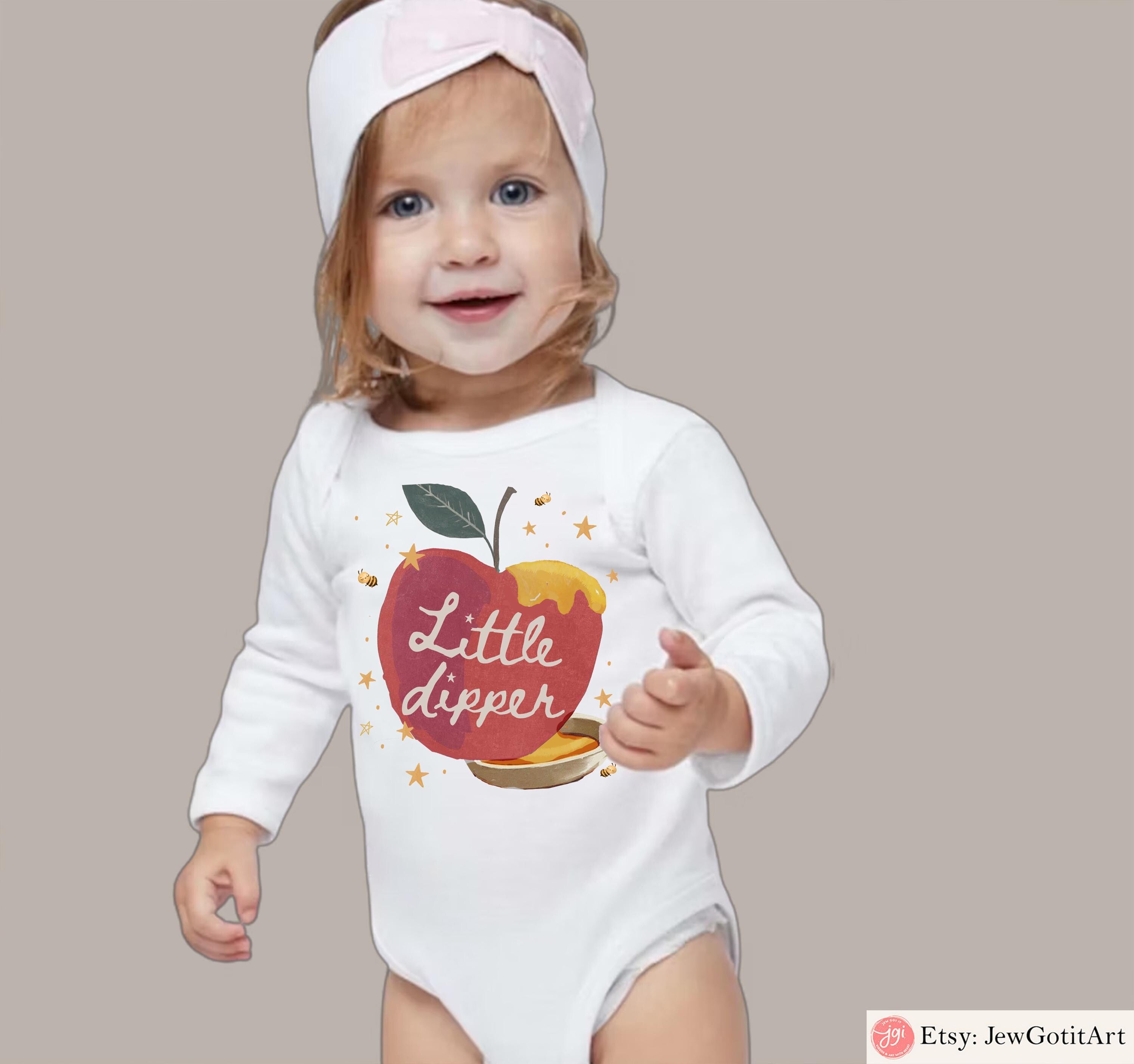 Rosh Hashanah Toddler Shirt Baby Onesie Little Dipper Apple & Honey Tee Jewish Holiday Gift Shana Tova Shirt Kid's T-Shirt Jewish Gifts