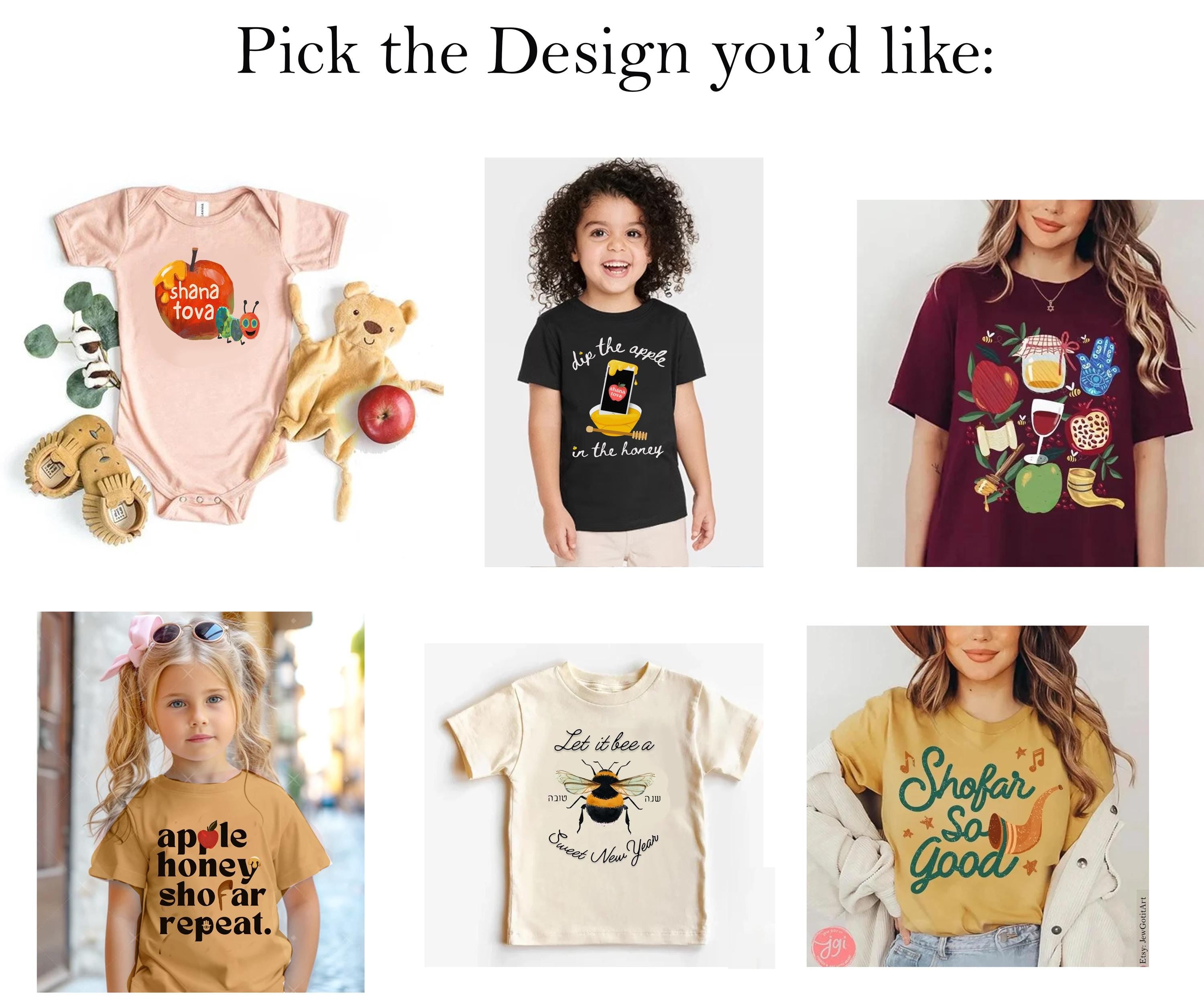 Shana Tova Toddler shirt Short Sleeve Tee Rosh Hashanah Apple Caterpillar, tshirt jewish gift Rosh hashana, kid, customized personalized gif