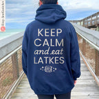 Keep Calm Eat Latkes Hanukkah Tshirt unisex Shirt woman man shirt jewish gift, Israel Design Jewish Shirt Chanukah Israeli Artist Holiday