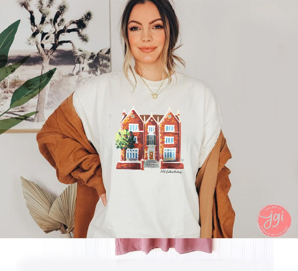 770 Eastern Parkway Building, Chabad, Art, Tote bag, cotton tshirt, tee, hasid, graphic shirt, Aesthetic, Gift for her, rebbe, Art, Jewish