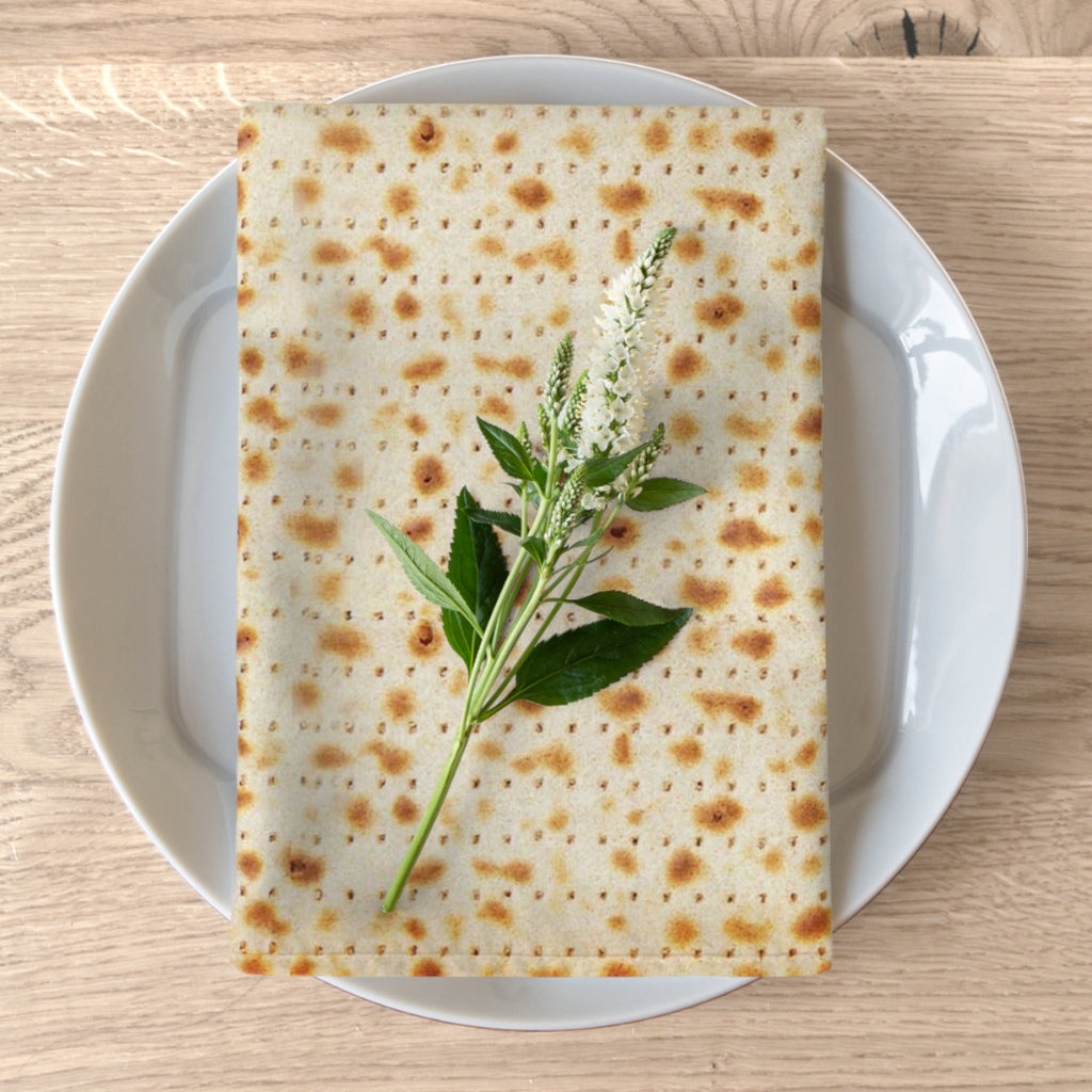 Matzah Napkins Set of 4 Cloth Napkin Passover Pesach Israel Table decor home Art Gift for her Matza Jewish Holiday Cover art Israeli Artist