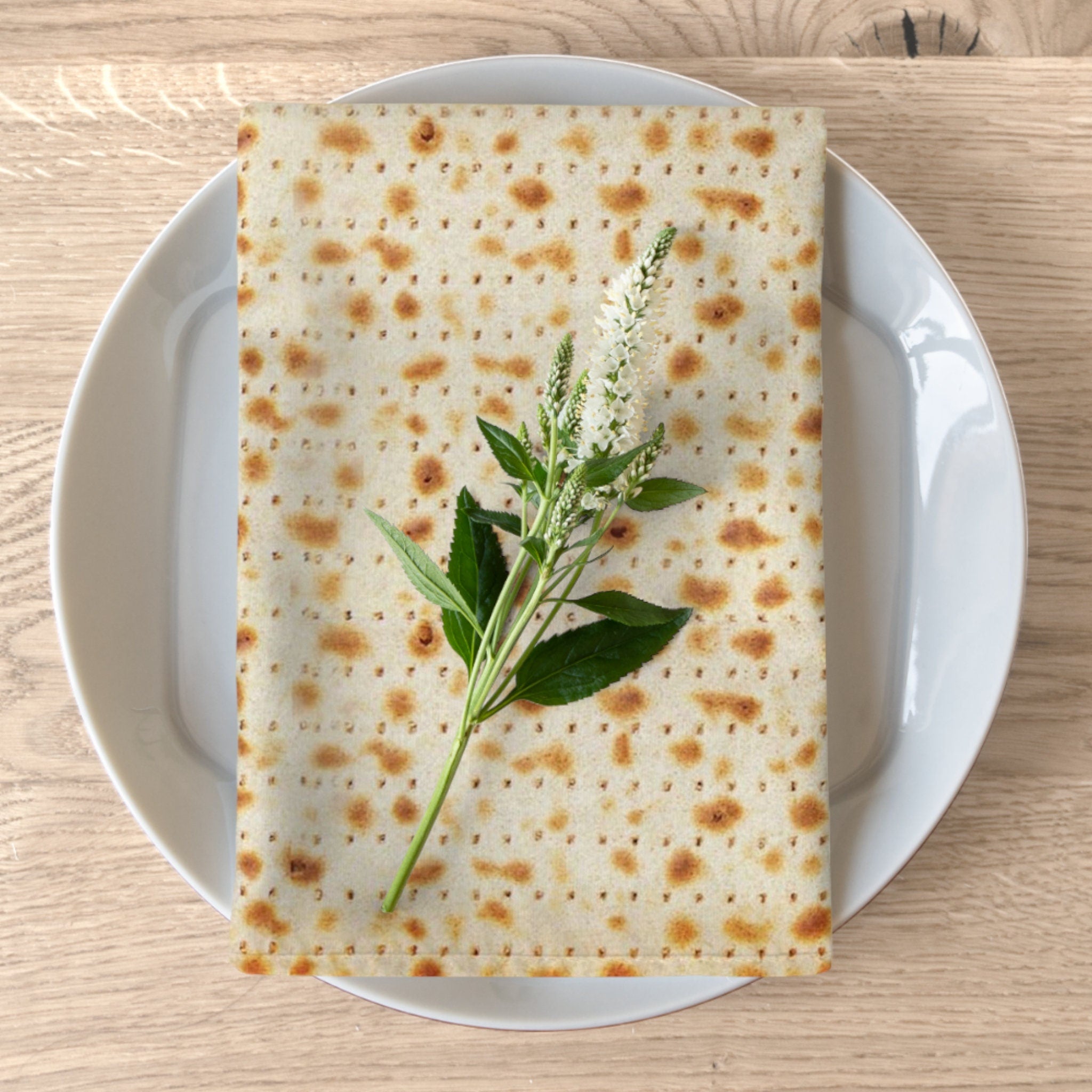 Matzah Napkins Set of 4 Cloth Napkin Passover Pesach Israel Table decor home Art Gift for her Matza Jewish Holiday Cover art Israeli Artist